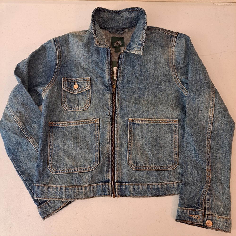 Women's Denim Utility Jacket - Wild Fable Light Blue S 1024-320-B45
